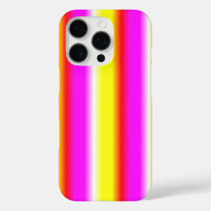 Coque iPhone 16 Pro bande arc-en-ciel rose jaune