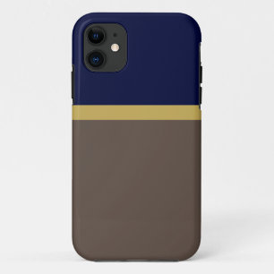 Case-Mate iPhone Case Bande Brown Raffinée Blocage couleur bleu marine