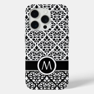 Coque Case-Mate iPhone Bande BW 2Part Ptn Damask (Personnalisée)