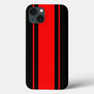 iPhone 13 Case Bande de Black and Red Racing