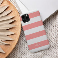 Bande de corail rose et blanc personnalisée