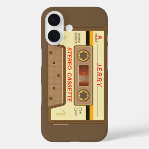 Coque Pour iPhone 16 Bande de la cassette rétroactive personnalisée