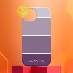 Coque Pour iPhone 16 Bande de puces de peinture pourpre - Nom personnal<br><div class="desc">Un design tendance,  moderne et minimaliste pour votre gadget favori. Un grand cadeau pour toute femme artistique qui aime créer et concevoir.</div>