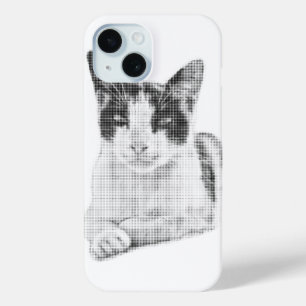 Coque Case-Mate iPhone Bande dessinée de chat calico en demi-teinte