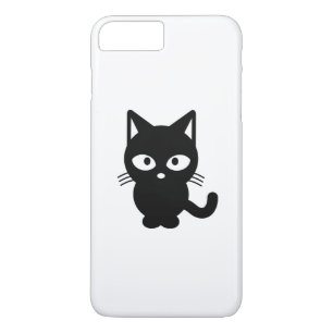 Coque iPhone 8 Plus/7 Plus Bande dessinée de chat noir