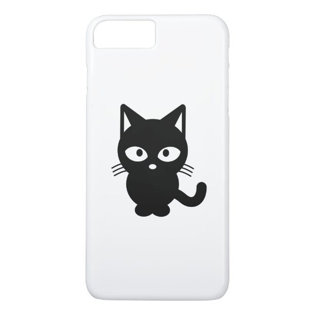 Coques Case-Mate iPhone Bande dessinée de chat noir (Dos)