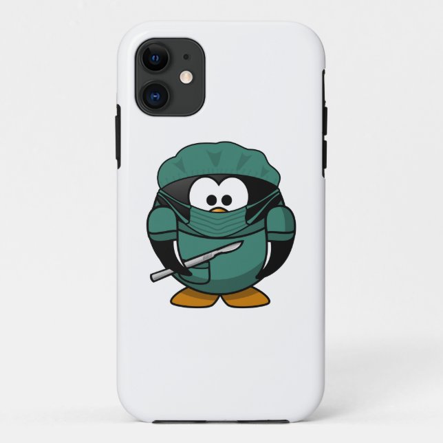 Coques Case-Mate iPhone Bande dessinée de pingouin de chirurgien (Dos)