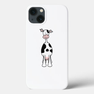 iPhone 13 Coque Bande dessinée noire et blanche de vache. Avant