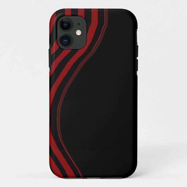Coques Case-Mate iPhone bande incurvée noire et rouge couverture iphone (Dos)