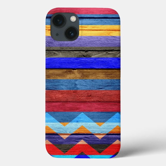 Coques Case-Mate iPhone Bande moderne en bois Chevron #2 (Verso)