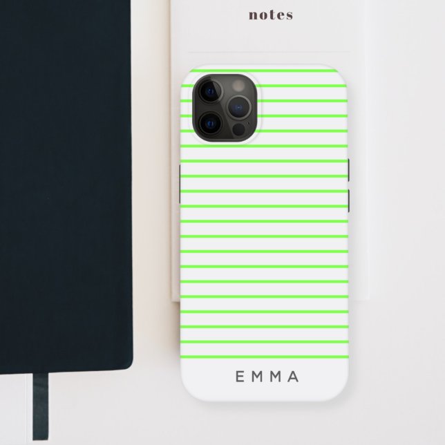 Coques Case-Mate iPhone Bande moderne | Neon Lime Green Funky Nom tendance (Créateur téléchargé)