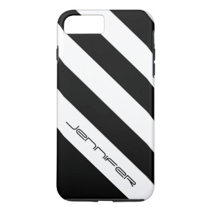 Coque Case-Mate Pour iPhone Bande noire et blanche, Minimaliste, Nom,