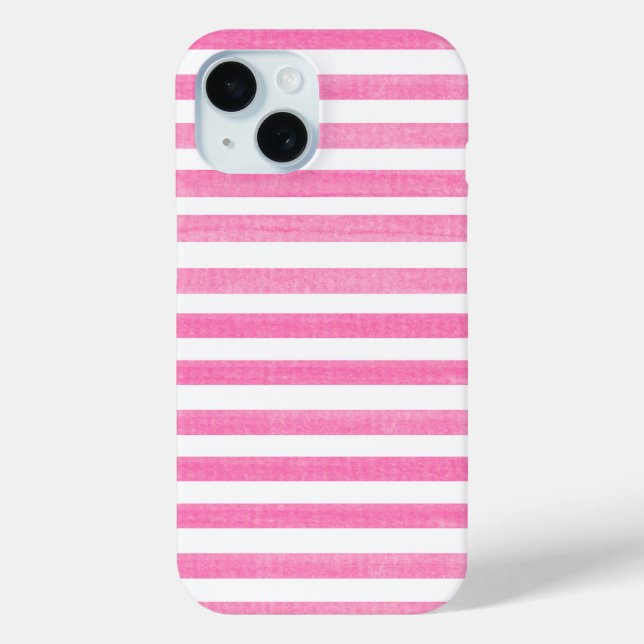 Coques Case-Mate iPhone Bande rose et blanche (Verso)