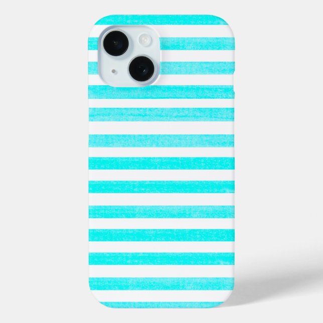 Coques Case-Mate iPhone Bande Turquoise et blanche (Verso)