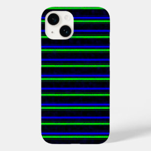 Coque Pour iPhone 14 Bandes arc-en-ciel bleu noir