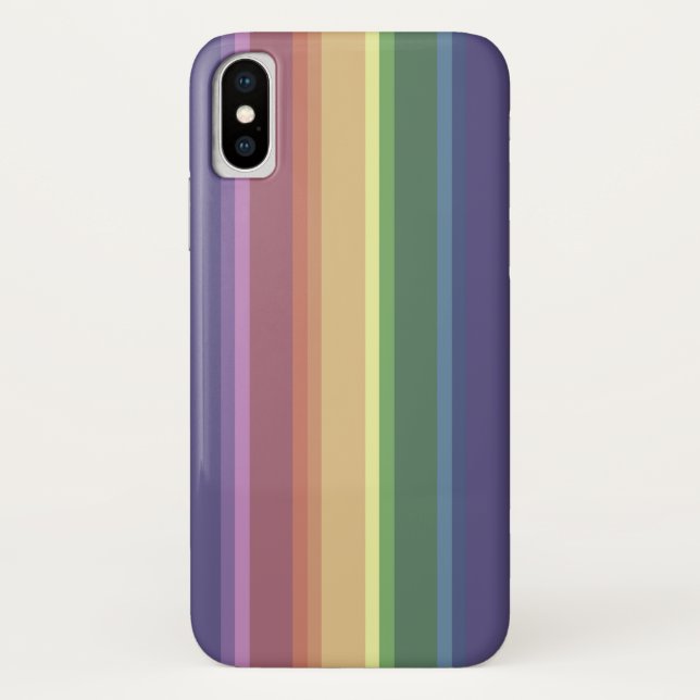 Coques Case-Mate iPhone Bandes arc-en-ciel coupées (Dos)