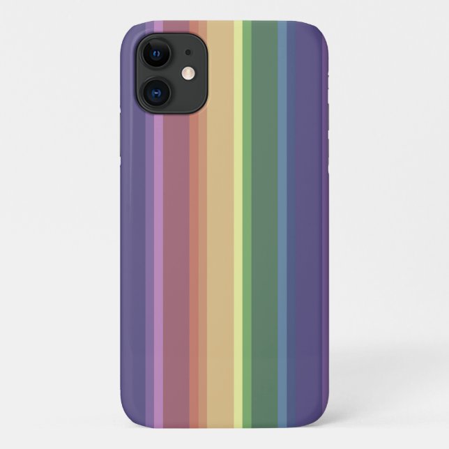 Coques Case-Mate iPhone Bandes arc-en-ciel coupées (Dos)