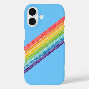 Coque Pour iPhone 16 Bandes arc-en-ciel diagonales