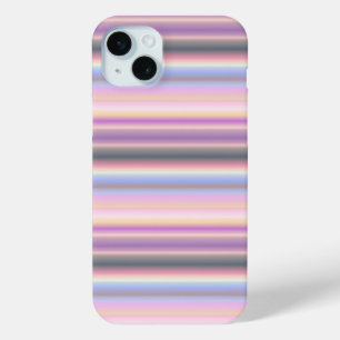 Coque iPhone 15 Mini Bandes arc-en-ciel Pastel - Motif