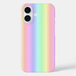 Coque Pour iPhone 16 Bandes arc-en-ciel Pastel - motif