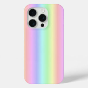 Coque iPhone 15 Pro Bandes arc-en-ciel Pastel - Motif