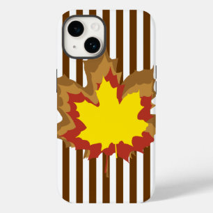 Coque Case-Mate iPhone Bandes automnales de muscade avec Feuille