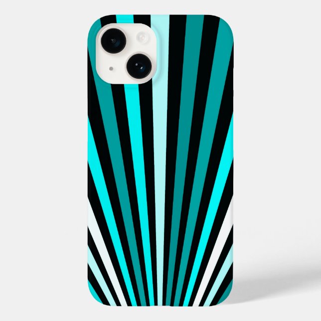 Coques Case-Mate iPhone Bandes blanches turquoise (Verso)