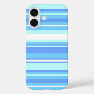 Coque Pour iPhone 16 Bandes bleu ciel