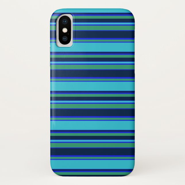 Coques Case-Mate iPhone Bandes bleues et vertes (Dos)