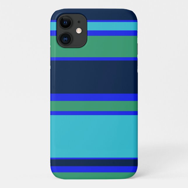 Coques Case-Mate iPhone Bandes bleues et vertes (Dos)