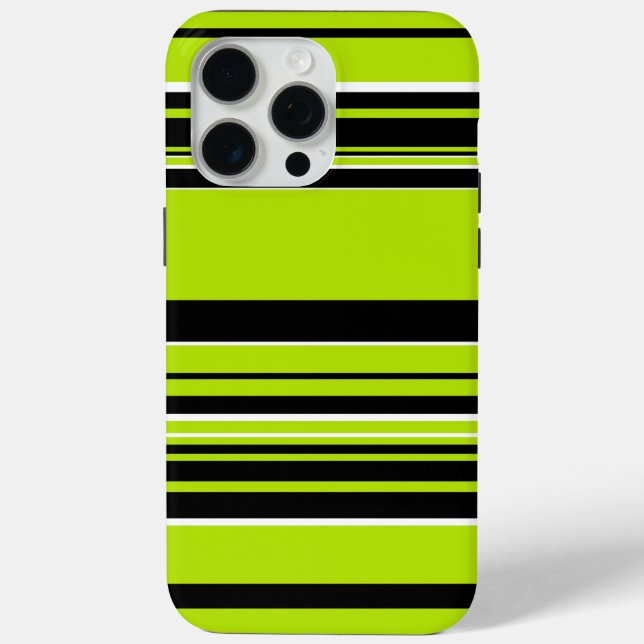 Coques Case-Mate iPhone Bandes complexes - Vert citron (Verso)
