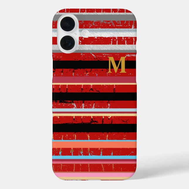 Coques Case-Mate iPhone Bandes cool avec initiale personnalisée (Verso)