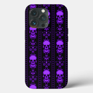 Case-Mate iPhone Case Bandes crâniennes noires et violettes