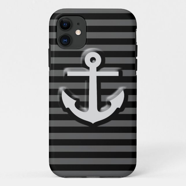 Coques Case-Mate iPhone Bandes d'Ancre gris noir (Dos)