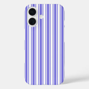 Coque Pour iPhone 16 Bandes de bonbons bleu et blanc