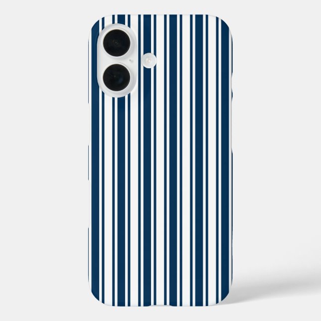 Coques Case-Mate iPhone Bandes de bonbons bleu et blanc marine (Verso)
