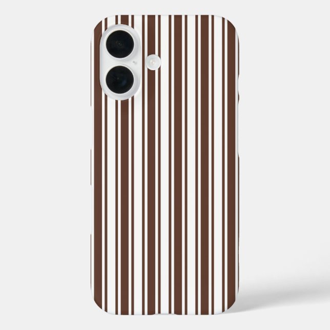 Coques Case-Mate iPhone Bandes de bonbons brun et blanc chocolat (Verso)