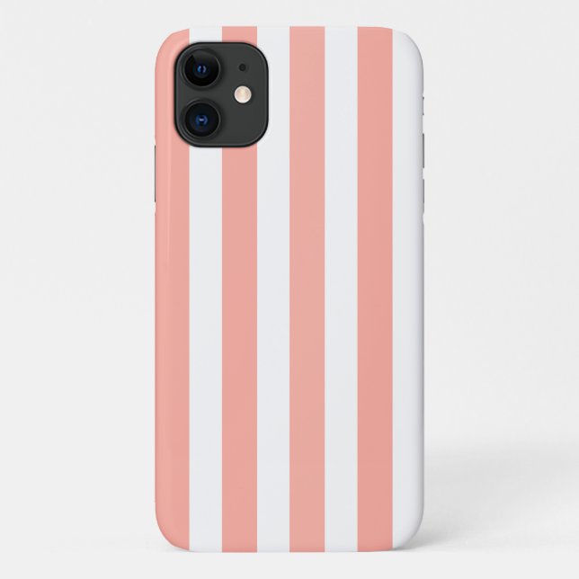 Coques Case-Mate iPhone Bandes de bonbons corail et blanc (Dos)