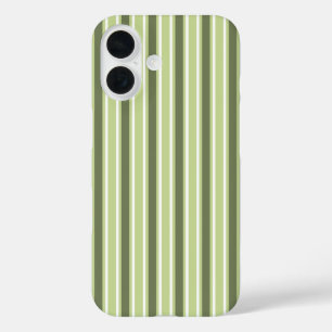 Coque Pour iPhone 16 Bandes de bonbons d'olive et blanc