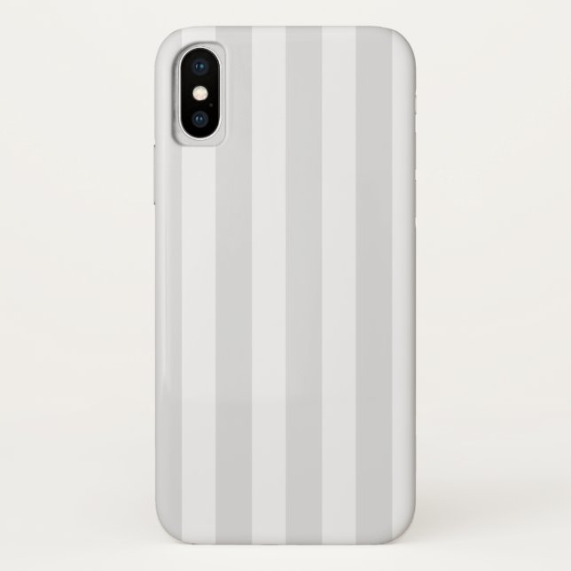 Coques Case-Mate iPhone Bandes de bonbons gris clair et blanc (Dos)