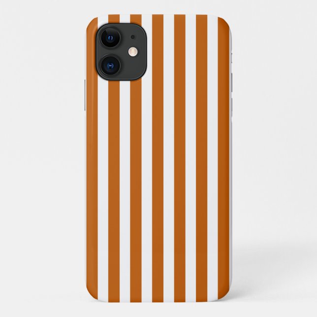 Coques Case-Mate iPhone Bandes de bonbons orange et blanc brûlés (Dos)
