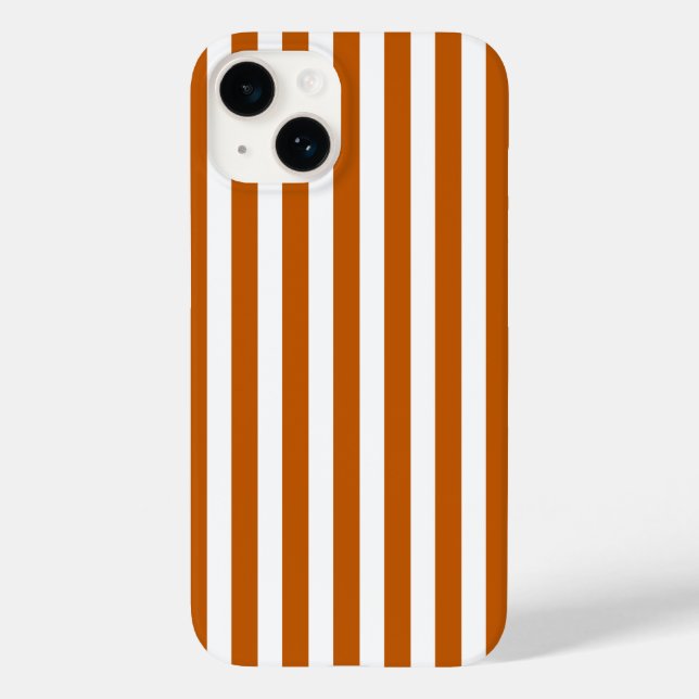 Coques Case-Mate iPhone Bandes de bonbons orange et blanc brûlés (Verso)