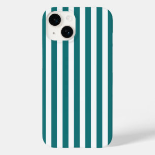 Coque Case-Mate iPhone Bandes de bonbons turquoises et blanches