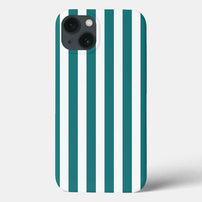 Coques Case-Mate iPhone Bandes de bonbons turquoises et blanches Coque-coq (Verso)