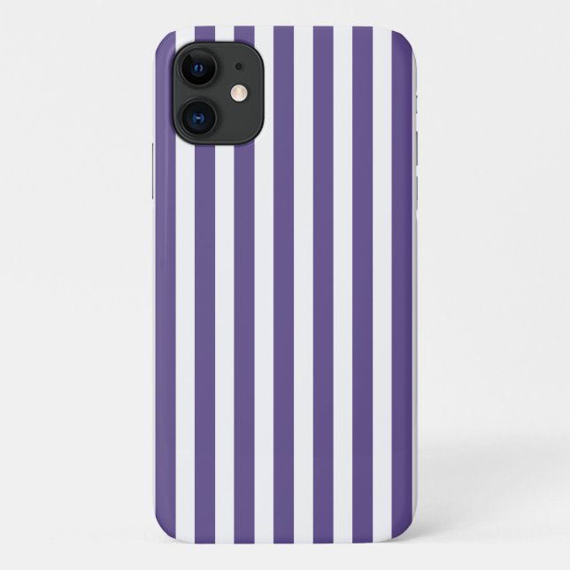 Coques Case-Mate iPhone Bandes de bonbons ultra violettes et blanches (Dos)