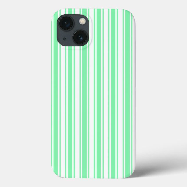 Coques Case-Mate iPhone Bandes de bonbons vert et blanc pastel Coque-Mate  (Verso)