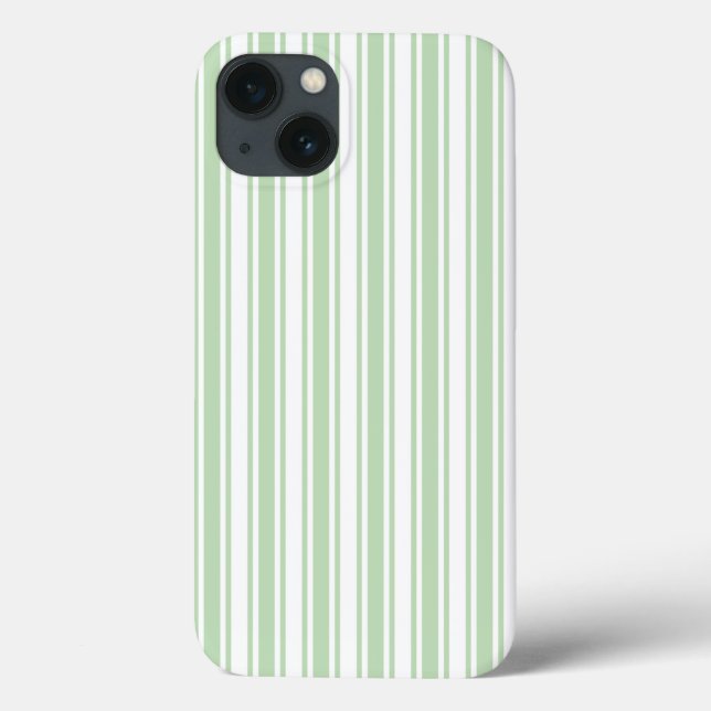 Coques Case-Mate iPhone Bandes de bonbons vert pâle et blanc Coque-Mate iP (Verso)