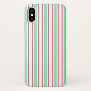 Case-Mate iPhone Case Bandes de bonbons vert, rose et blanc à la menthe
