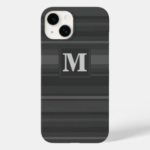 Coque Case-Mate iPhone Bandes de charbon de monogramme