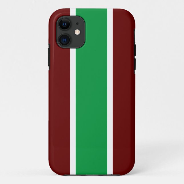 Coques Case-Mate iPhone Bandes de course blanches vert brillant profond ro (Dos)